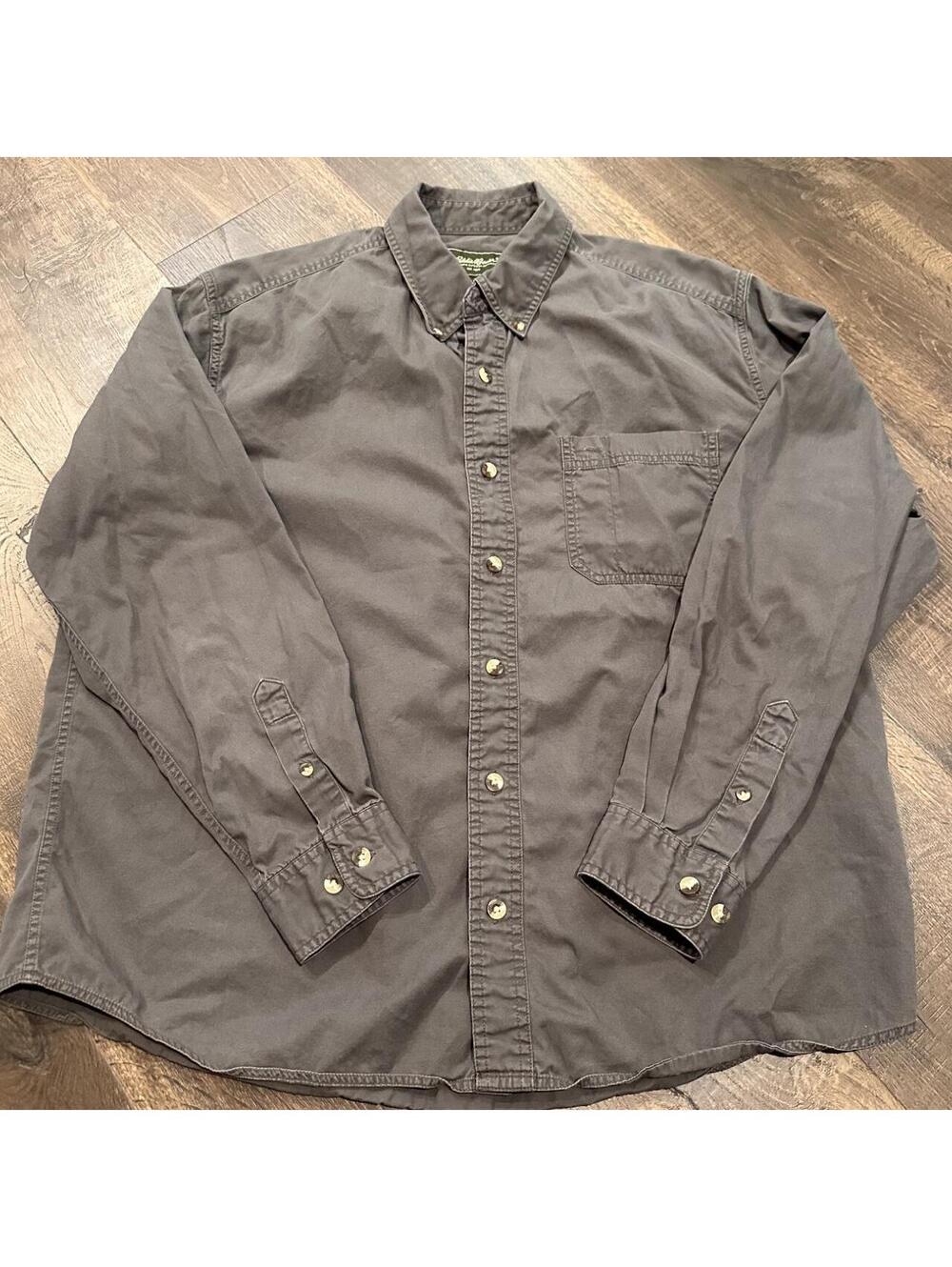 Eddie Bauer Gray Cotton Button Up Shirt